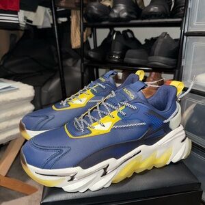 Men's Blue and Yellow Sneakers